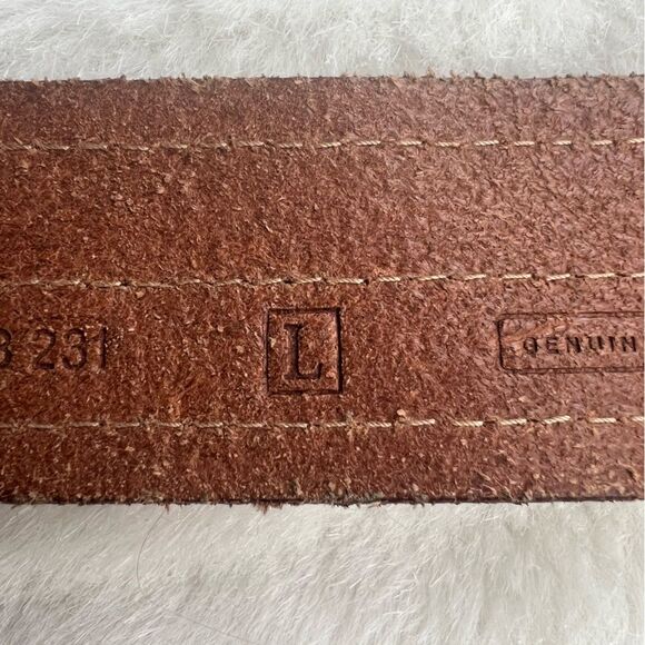 Men’s Fossil Brown Leather Belt Sz L 42.5” - Picture 7 of 13